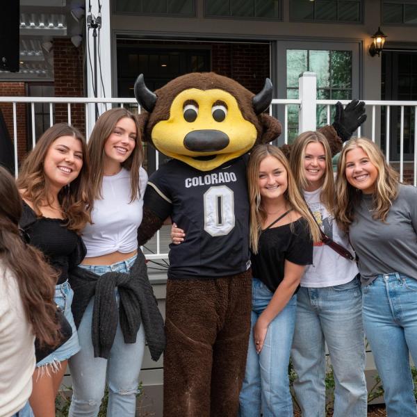 Graduating students celebrating at Grad Bash