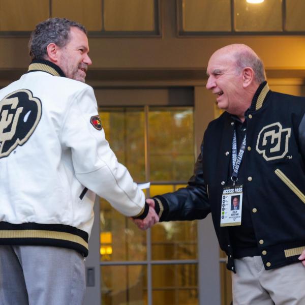 CU system President Todd Saliman and CU Boulder Chancellor Phil DiStefano
