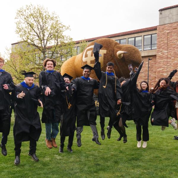 Graduates gather on Norlin Quad before commencement