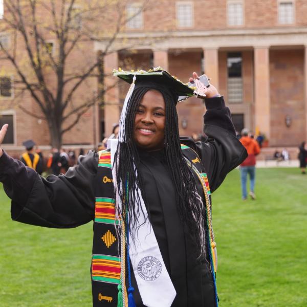Graduates gather on Norlin Quad before commencement