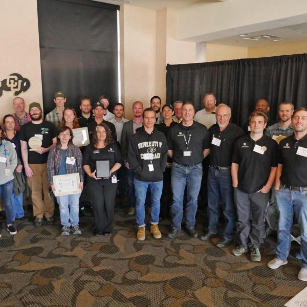 Campus Sustainability Award winners pose for a group photo. Photo by Casey A. Cass.