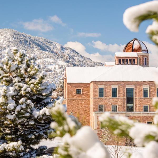 Snowy campus on Monday. Photo by Patrick Wine.