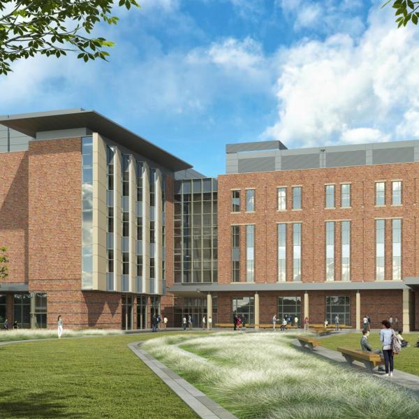 Back side of the new aerospace engineering building