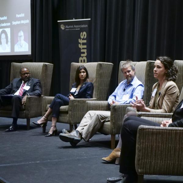 Aerospace, geosciences and engineering experts discuss habatibility in space during the 4th Annual Aerospace & STEM Summit. Photo by Patrick Campbell.