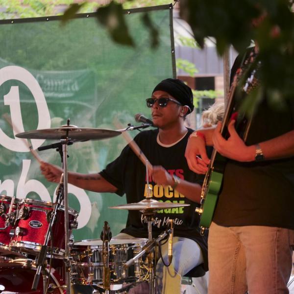 Band performs during Bands on the Bricks event on Pearl Street