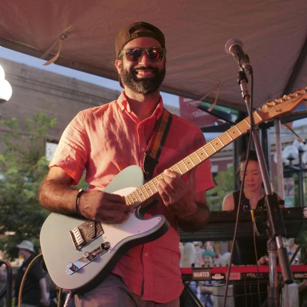Band performs during Bands on the Bricks event on Pearl Street