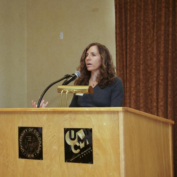 2018 Hazel Barnes award winner Sarah Krakoff speaks at the 2019 BFA Excellence Awards & Reception.