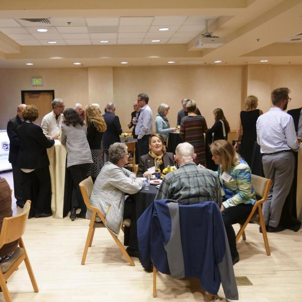Attendees of the 2019 BFA Excellence Awards & Reception enjoy food and drinks.