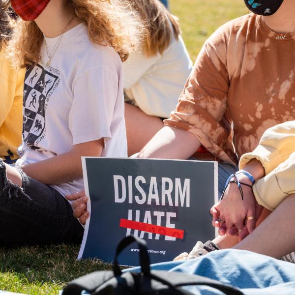 Students Demand Action at the University of Colorado Boulder host a rally on March 30 honoring the victims of the March 22, 2021 mass shooting in Boulder. (Photo by Patrick Campbell/University of Colorado)