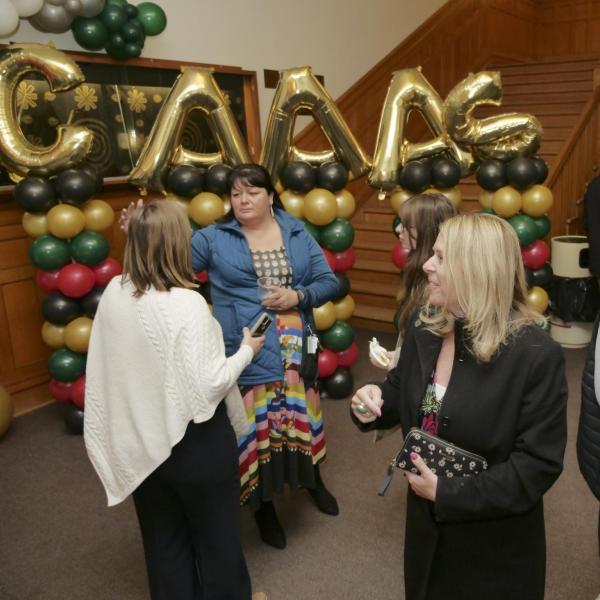 Attendees mingle at the CAAAS grand opening event. (Casey A. Cass/University of Colorado)