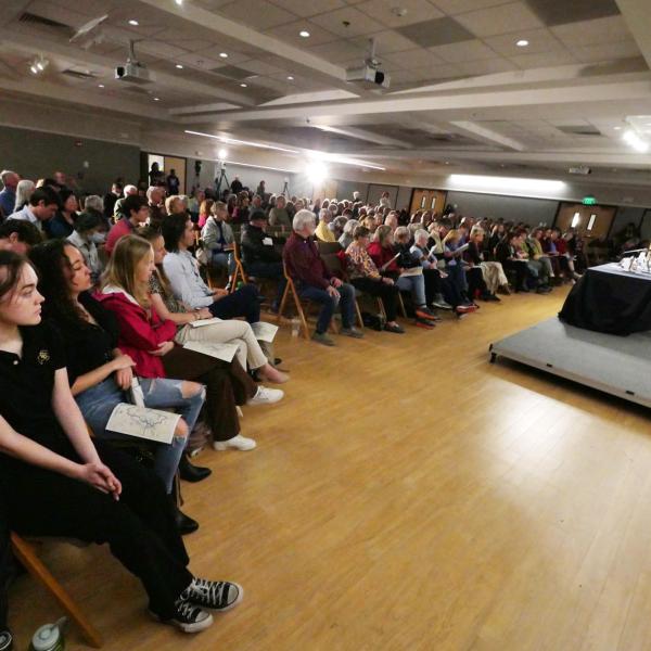 Attendees take in the Colorado River Crisis: How Did We Get Here panel. (Casey A. Cass/University of Colorado)
