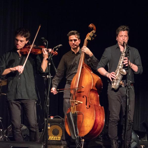 Daniel Kahn & The Painted Bird perform at the Old Main Chapel. The show was sponsored by the Jewish Studies Program among other groups. Photo by Glenn Asakawa.