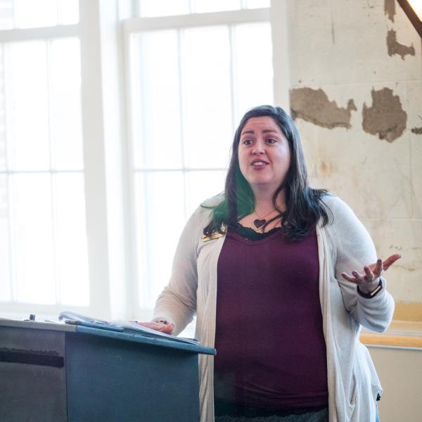 Woman gives presentation at DLAW 2017 session