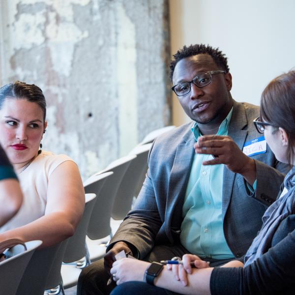 Attendees interact during session at DLAW 2017
