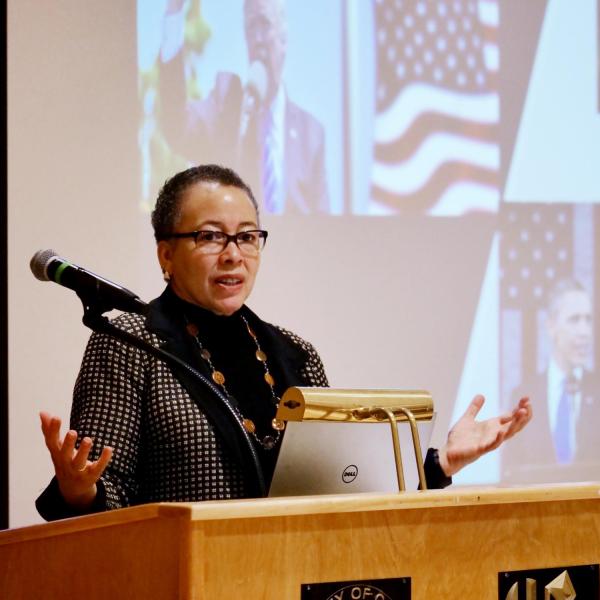 Beverly Tatum speaks at the VIP session during the Diversity and Inclusion Summit. Photo by Casey A. Cass.