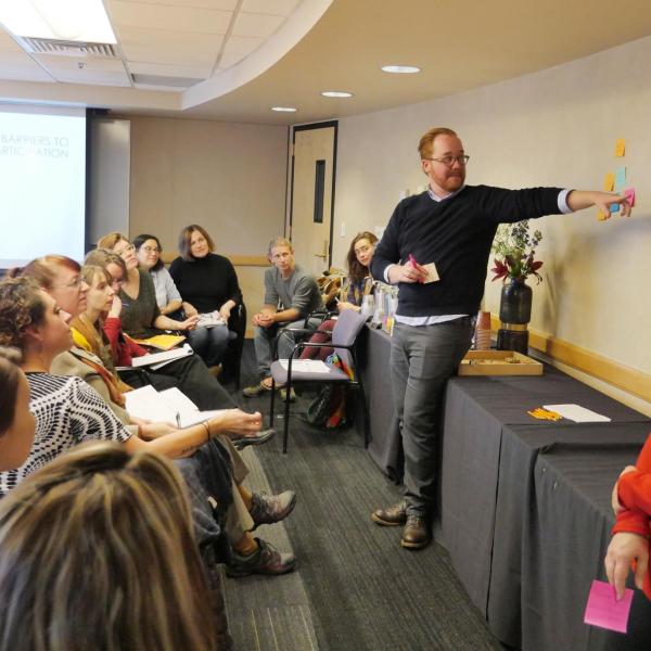 Participants of the Building Relationships & Connecting with Communities - An Innovative Model for Inclusive Engagement session brainstorm. Photo by Casey A. Cass.