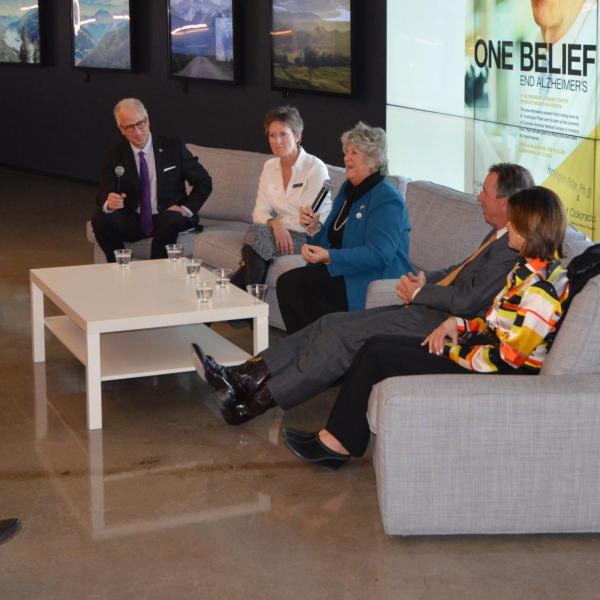 CU President Mark Kennedy participates in a panel discussion for CU Advocacy Day on Jan. 29, 2020, a chance to hear from higher education leaders, elected officials and CU experts. (Photo provided by University of Colorado)