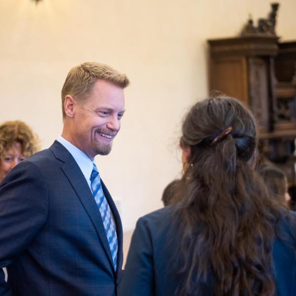 Faculty attend the 2019 fall convocation celebrating faculty. (Photo by Patrick Campbell/University of Colorado)