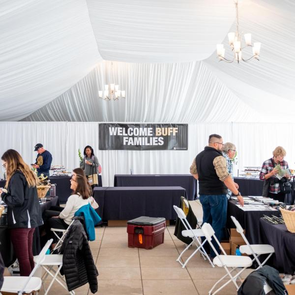 Families converged on the CU Boulder campus for the 2019 Family Weekend festivities on Oct. 4, 2019. (Photo by Patrick Campbell/University of Colorado)