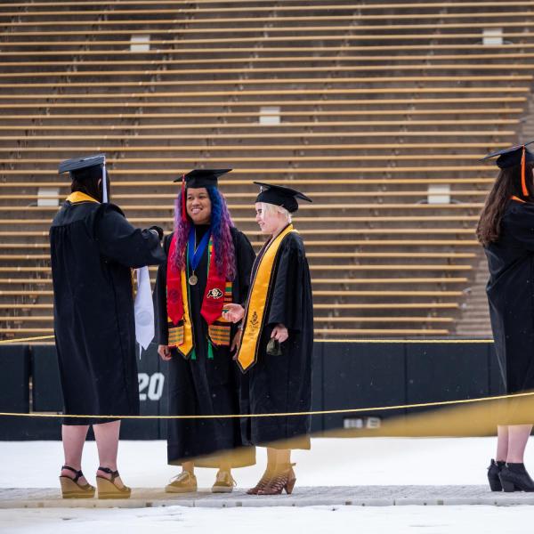 Graduation Appreciation Days photo-ops in and around Folsom Field at CU Boulder. (Photo by Patrick Campbell/University of Colorado)
