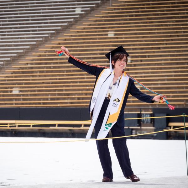 Graduation Appreciation Days photo-ops in and around Folsom Field at CU Boulder. (Photo by Patrick Campbell/University of Colorado)