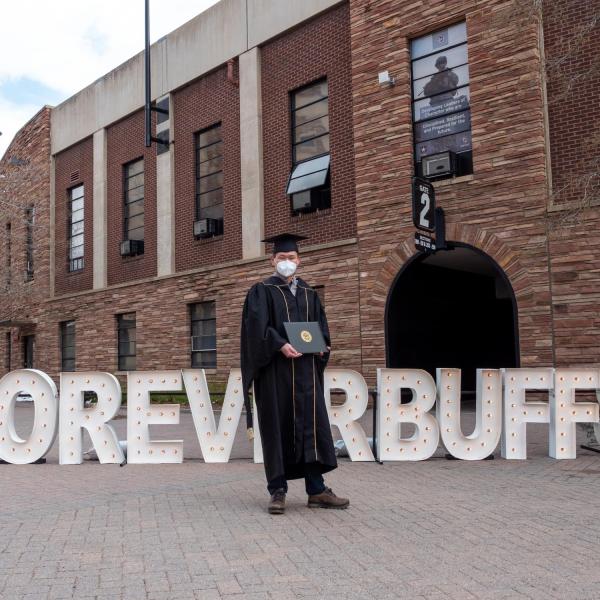 Graduation Appreciation Days photo-ops in and around Folsom Field at CU Boulder. (Photo by Patrick Campbell/University of Colorado)