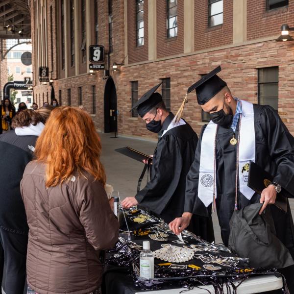Graduation Appreciation Days photo-ops in and around Folsom Field at CU Boulder. (Photo by Patrick Campbell/University of Colorado)