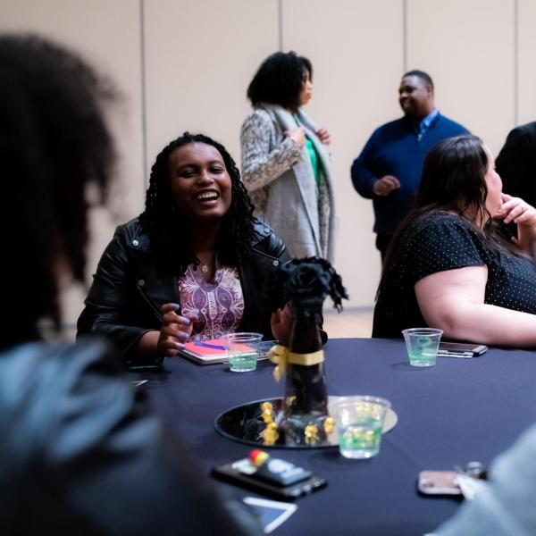 Scenes from a session titled “Empowerment Dinner 2020: Strength, Courage & Wisdom” at the CU Boulder 2020 Spring Diversity Summit. (Photo by Patrick Wine/University of Colorado)