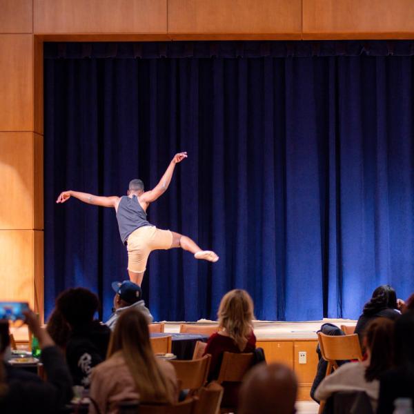 Scenes from a session titled “Empowerment Dinner 2020: Strength, Courage & Wisdom” at the CU Boulder 2020 Spring Diversity Summit. (Photo by Patrick Wine/University of Colorado)