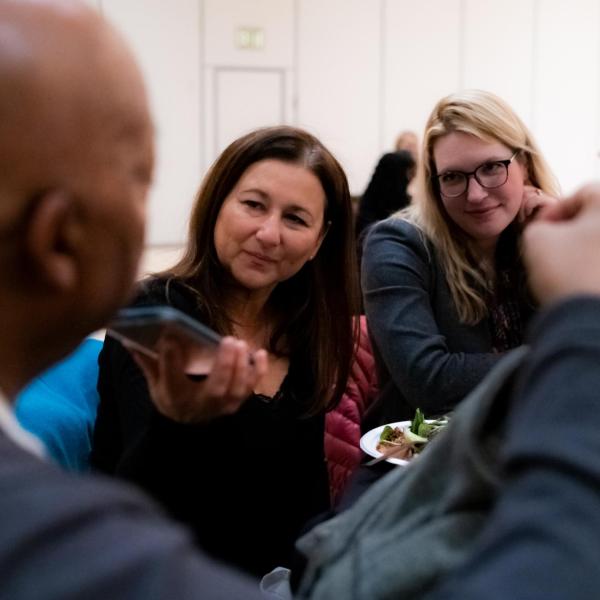 Scenes from a session titled “Empowerment Dinner 2020: Strength, Courage & Wisdom” at the CU Boulder 2020 Spring Diversity Summit. (Photo by Patrick Wine/University of Colorado)