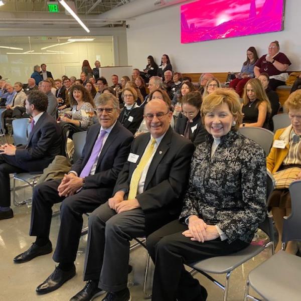 Chancellor Phillip DiStefano, center, participates in CU Advocacy Day on Jan. 29, 2020, a chance to hear from higher education leaders, elected officials and CU experts. (Photo provided by University of Colorado)