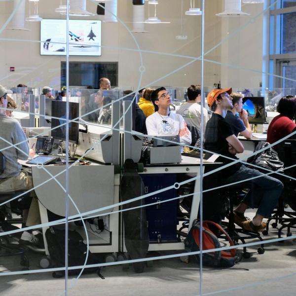 Students inside an Aerospace Engineering Building classroom on the first day of the spring 2020 semester at CU Boulder. (Photo by Patrick Campbell/University of Colorado)
