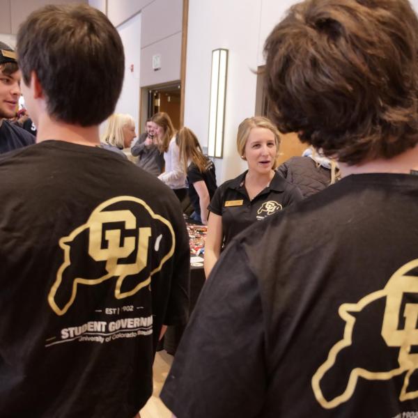 Students check out the Involvement Fair in the UMC Glenn Miller Ballroom. Photo by Casey A. Cass.