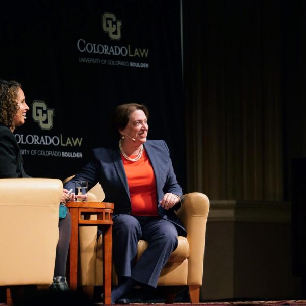 Associate Justice Elena Kagan of the U.S. Supreme Court talks Tuesday, Oct. 22, during the John Paul Stevens Lecture at Macky Auditorium. (Photo by Patrick Campbell/University of Colorado)