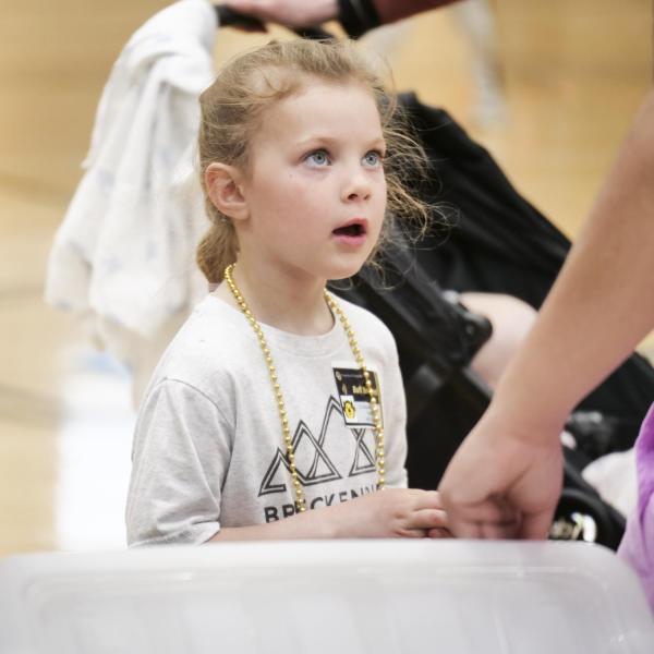 A child participates in Campus Kids Day at the Rec. (Photo by Casey A. Cass/University of Colorado