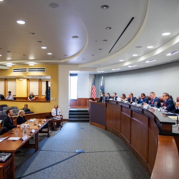 The University of Colorado Law School hosts a field hearing of the House Judiciary Subcommittee on Antitrust, Commercial and Administrative Law on Friday, Jan. 17, 2020. (Photo by Patrick Campbell/University of Colorado)