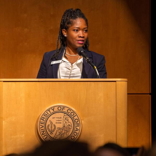 A scene from the 2020 Martin Luther King Day celebration at the University Memorial Center on Jan. 20, 2020. (Photo by Patrick Wine/University of Colorado)