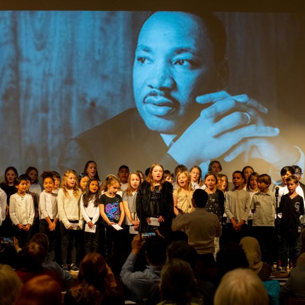 A scene from the 2020 Martin Luther King Day celebration at the University Memorial Center on Jan. 20, 2020. (Photo by Patrick Wine/University of Colorado)