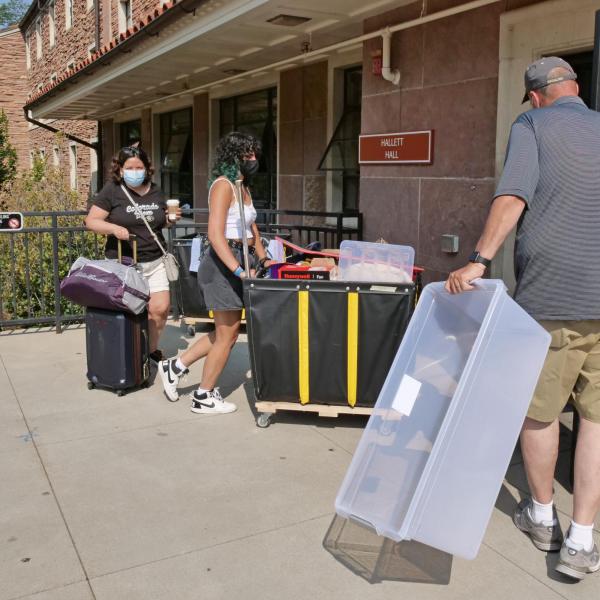 The 2021 Fall Move-In week at CU Boulder. (Photo by Casey A. Cass/University of Colorado)