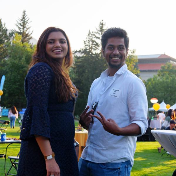 Graduates from the class of 2020 and 2021 gather for a celebratory evening at the Night on Norlin event on Sept. 17, 2021. (Photo by Glenn Asakawa/University of Colorado)