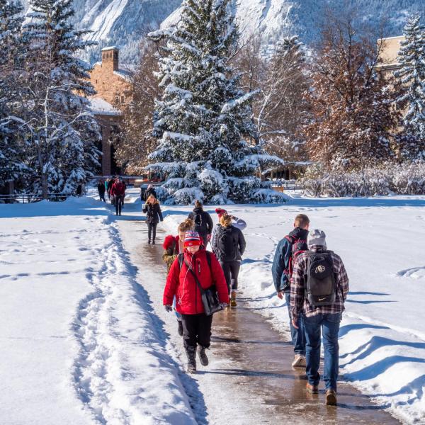 Snowy campus on Monday. Photo by Patrick Wine.