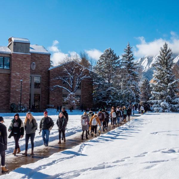 Snowy campus on Monday. Photo by Patrick Campbell.