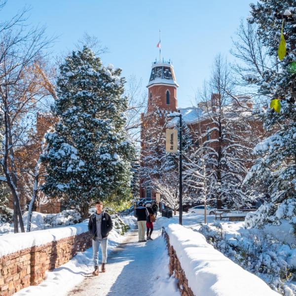 Snowy campus on Monday. Photo by Patrick Campbell.