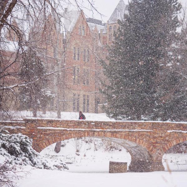 Snow on campus. Photo by Glenn Asakawa.