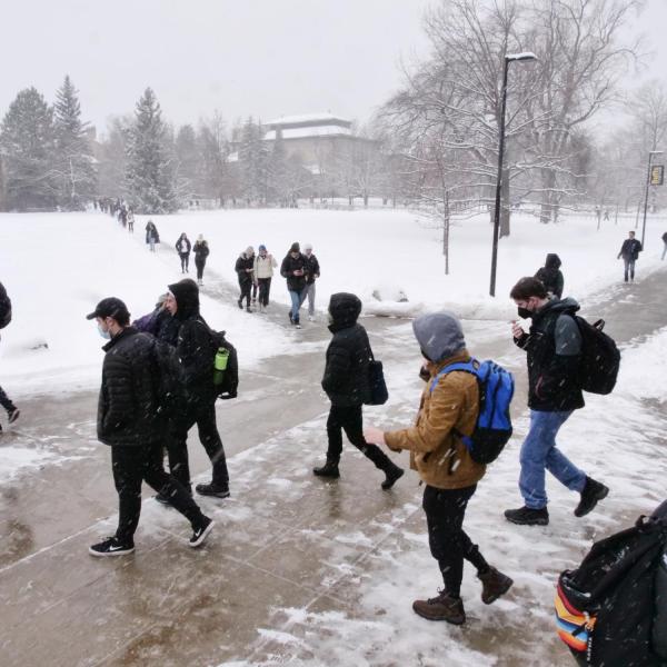 Snow on campus. Photo by Casey A. Cass.