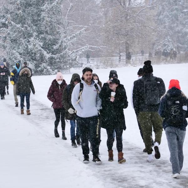 Snow on campus. Photo by Casey A. Cass.