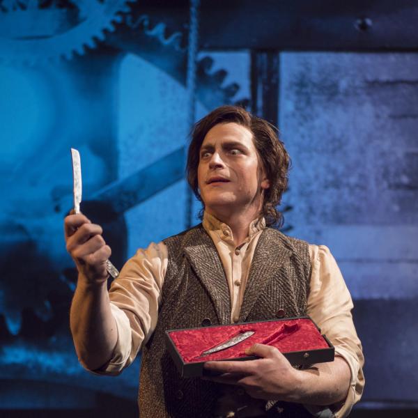 Andrew Garland, faculty member at the College of Music, poses for a promotional photo for CU Opera production of "Sweeney Todd." Photo by Glenn Asakawa.