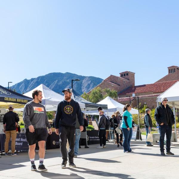 People attend the Take Care Street Fair (Courtesy of the Division of Student Affairs)