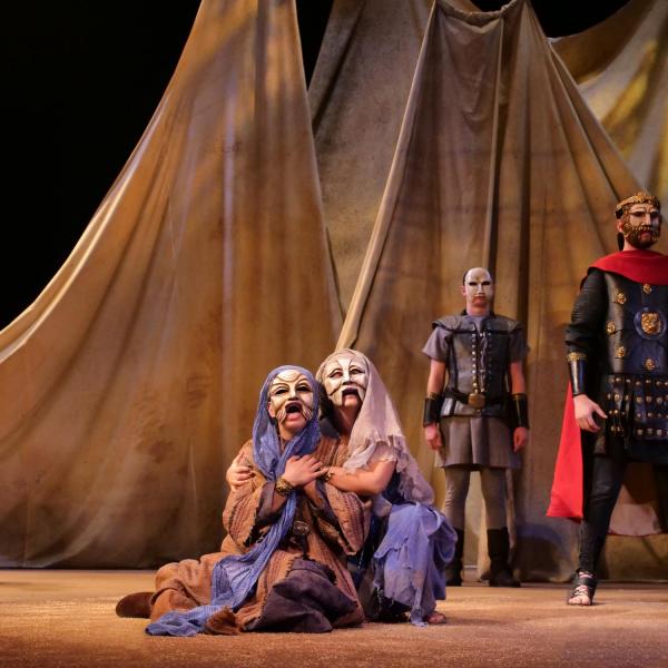 CU Theatre students perform Euripides' Hecuba, an ancient Greek play about loss and revenge. Photo by Patrick Campbell.