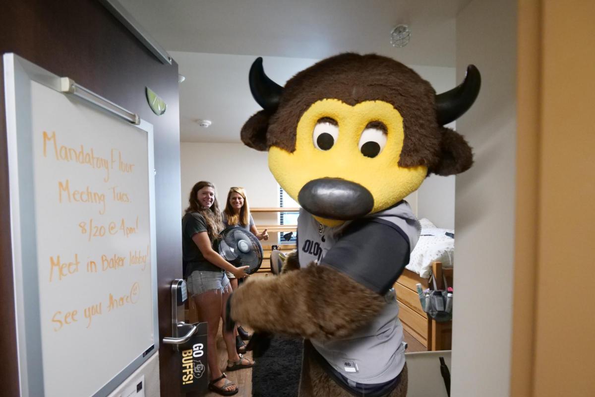 Scenes from move-in on Tuesday, Aug. 20, 2019, at Baker Hall. (Photo by Glenn Asakawa/University of Colorado)
